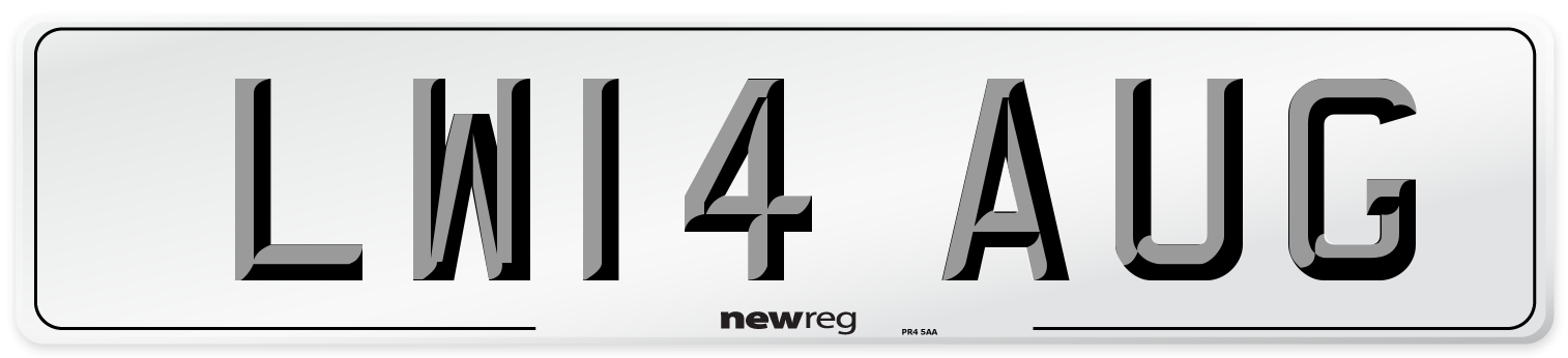 LW14 AUG Number Plate from New Reg
